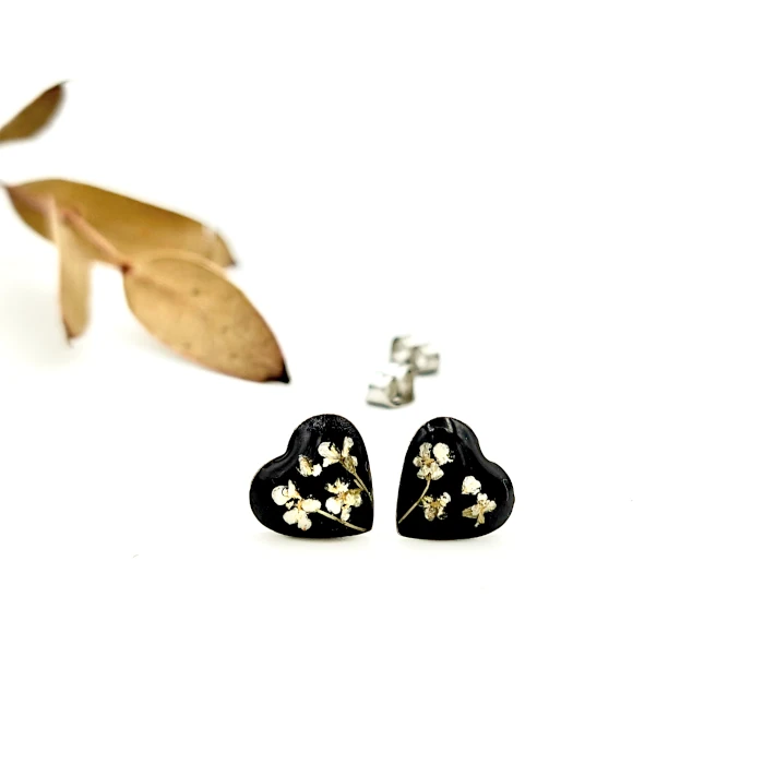 Náušnice - Čierne miniatúrky