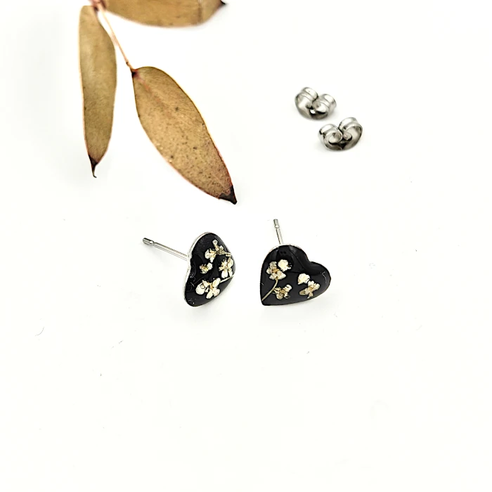 Náušnice - Čierne miniatúrky
