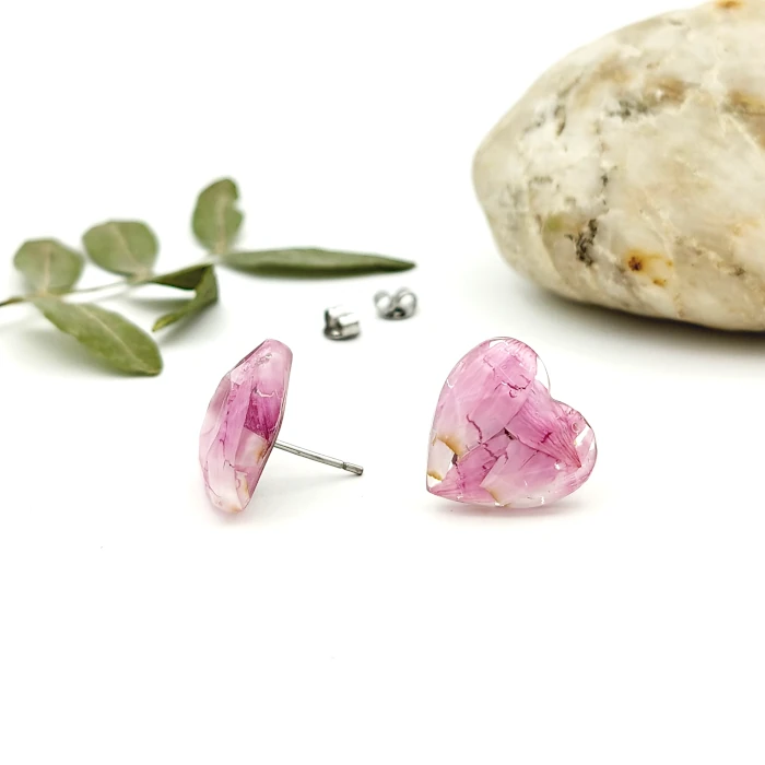 Náušnice - Slamienkové srdiečka