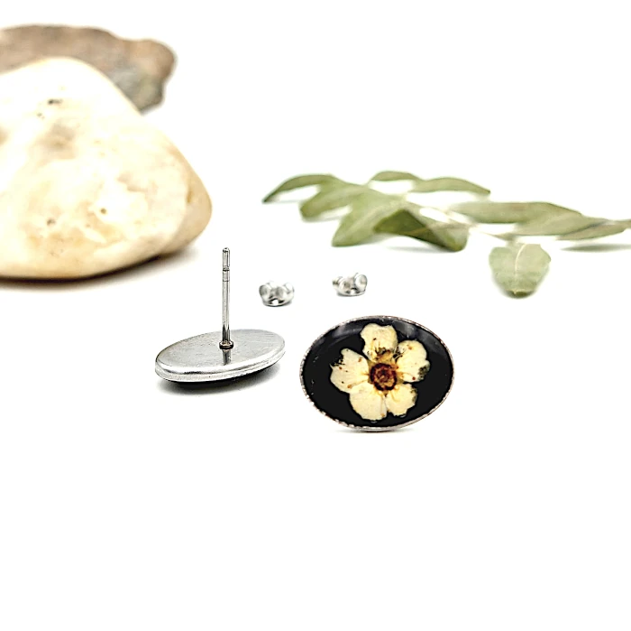 Náušnice - Tavoľníky na čiernom 10